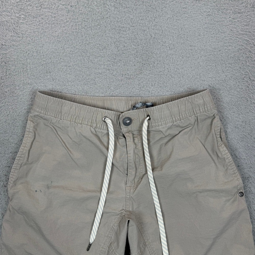 Vuori Mens Ripstop Shorts Khaki Tan Organic Cotton Stretch Utility Size Small - Picture 3 of 11